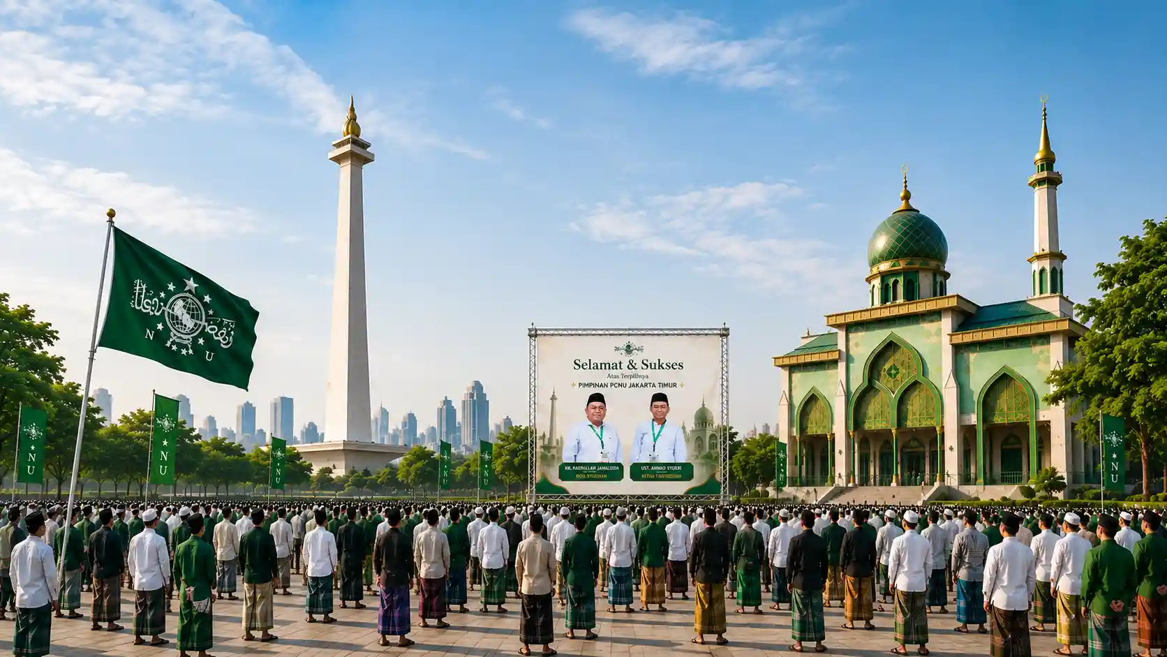 Kebersamaan pengurus dan warga PCNU Pengurus Cabang Kabupaten Labuhanbatu